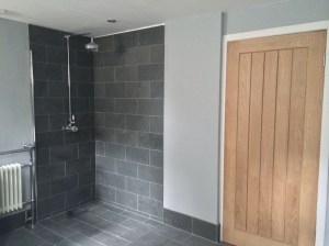Shower just fitted with no screen yet and no door handles