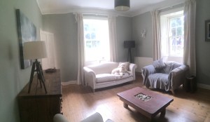 The same view now. Taken as a panoramic shot with an unsteady hand so it's the photo that's wonky not the room.