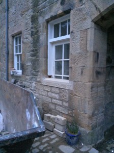 We had a 'windoor' for a week with the old door still in but the stone work ready for the new window